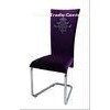 Purple Velvet High Back Upholstered Dining Chairs With Chrome Finished