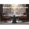 Leisure Purple Fabric Modern Lobby Furniture , Lobby Wooden Easy Chair