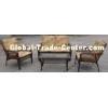 KD Brown Resin Wicker Outdoor Furniture 4pcs Set for Garden / Backyard