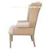 Antique Linen Fabric Upholstered Tufted Back Living Room Occasional Chair