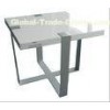 Silver / White Wireless Charging Table , Square Small Office End Table