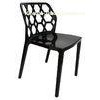 Black Modern Leisure Plastic Chair , Backrest Armless Plastic Chairs