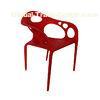 Red Plastic Garden Chairs Stacking , Living Room Arm Chairs