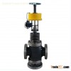 Three-way globe control valve