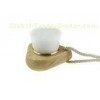 White Manual Facial Cleansing Brush With Wooden Handle And Synthetic Hair