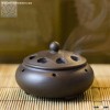 Chinese Ceramic Incense Burner Handmade Antique Burner Sandalwood Furnace With a Brass Incense Holde