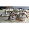 12 Piece Home Stainless Steel Cookware Sets with Color Bakelite Handle