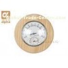 Round Qualified Pine Wooden Sauna Thermometer and Hygrometer for Traditional Sauna Room