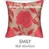 Jacquard Red Colorful Decorative Pillow Cover Square Polyester For Sofa Chair Cushion