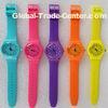 Vogue Purple Silicone Rubber Watch With Japan Movement , Lady Quartz Wrist Watch