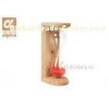 Luxury Red 15 minute Pine wood Sauna Sand Timer With Wooden Frame , Glass Line