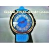 round sporty Mens Analog Watch with EL light and Japan movement 10ATM water resistant Model ZA