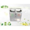 Rectangular Stainless Steel Waste Bin  Anti - Corrosion 80*40*94CM 2 Compartment