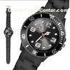 Fashion Male Black Ice Silicone Bracelet Watch Japan Movt 43MM Size for Giveaway Gift