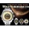 Mens Automatic Watch Silver Brass Band Watch , Automatic Mechanical Movement