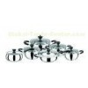 12 PCS Glass Lid Stainless Steel Apple Cookware Sets with Mirror Polish