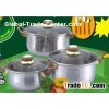 6 PCS Stainless Steel Cookware Sets,Cooking Pots and Pans with Mirror Polish