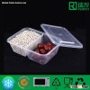 Clear plastic food disposable divided rectangular container 650ml
