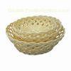 Round Storage Basket in Milk Yellow, Made of Plastic Rattan, Used for Packing and Storage