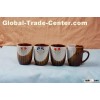 Stoneware 8OZ Ceramic Brown Mug, Flower Mug