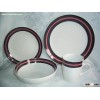 16pc Stoneware Color Stripes Handpainted Dinnerware Sets