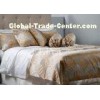 Luxury 100% Cotton Sateen White Hotel Bed Linens / Custom Linen Bedding Set