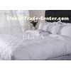 Cotton Hotel Bed Linens Jacquard Checkboard Bed Sheet Set Queen Size , King Size
