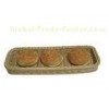 Beige HandWeaved Poly Rattan Bread Basket For Coffee / Bakery Shop