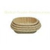 Oil-resistance Oval Rattan Bread Basket Tray In Biege For Bakery Shop