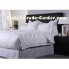 White Luxury Hotel Bed Linens Cotton Sateen Dobby Stripe Sheet Set 200TC - 1000TC