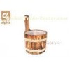 Burnt Pine / Aspen / cedar wood buckets pails With PC plastic liner for Outdoor sauna