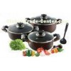 6 Piece Nonstick Aluminum Cookware Set with Heat Resistant Coating