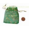 Monogrammed Jewelry Drawstring Pouch Green Organza Pouch For Gifts