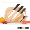 Ceramic Kitchen Knife With Rubber Wooden Board Sets