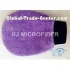 Purple Microfiber Chenille Wash Mitt Glove / Car Washing Products 8 x 9