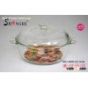 1.7L glass casserole with lid