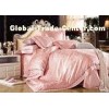 Red Elegant Satin Silk Bedding Sets Beautiful Bed Linen Pillowcase Flat Sheet