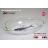 shallow fish shaped glass baking dish