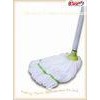 White Microfiber Mop With Varnished Wood Handle for cleaning tiled and wooden floors