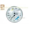 Stylish Type Round Chrome Trim Deluxe indoor Thermometer Hygrometer for Sauna