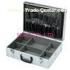 Plastic Handle Aluminum Hand Tool Boxes With Strap , Silver ABS Tool Case