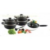 10 PC Glass Lid Cooks Energy Saving Aluminum Cookware Set