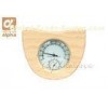 Polishing Natural Wooden White Pine Sauna Thermometer Hygrometer with Fan Shape