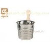 Luxury Finnish Stainless Steel Sauna Water Bucket Matching Ladle , sauna equipment