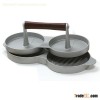 Double Burger Meat Press Metal Aluminum Round Patty Mold Maker Imprensa Hamburguer