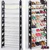 Iron Tube Black Custom Shoe Storage Racks / Shelves JP-SR210