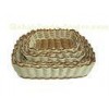 Weaving Plastic Rattan Bread Basket , Smellless Bakery Display Tray