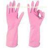 Pink rubber Kitchen Latex Gloves With dip flocklined for women