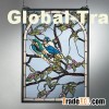 Lovebirds Trellis Stained Glass Wall Hanging