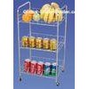 10 mm 3 TIER Metal Wire Kitchen Food Storage Shelves, Rolling Storage Cart JP-33C